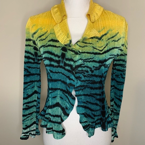 NWOT Caeliann Cardigan Sweater Boho Open Front Women Animal Print Size Small - Picture 1 of 8